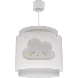 Dalber Lamp Children's Room, Children's Lamp, Pendant Light, Ceiling Light, Children's Room, Baby Dreams Cloud, Grey, 76012E, E27