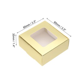 PATIKIL Papier-Seifenschachtel mit Fenster, 8,9 x 8,9 x 3,8 cm, 30 Stück, quadratische Geschenkboxen für Geburtstag, Weihnachten, Basteln, goldfarben