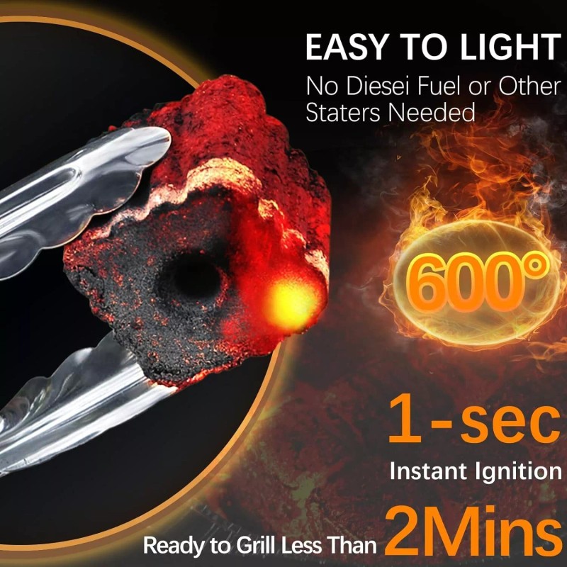 Hotdevil Quick Light Charcoal Instant Light Hardwood Lump Charcoal Hookah