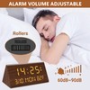 Kogonee Wooden Digital Alarm Clock, 0-100% Dimmer, 2 Alarm Settings,