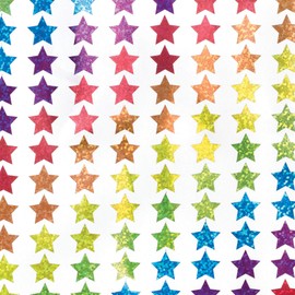 Baker Ross AT216 Mini Holographic Star Stickers, Christmas Arts and Crafts (Pack of 400), Assorted