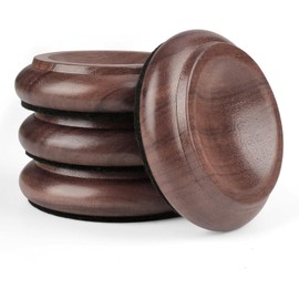 Piano Caster Cups Furniture Pads Upright Piano Caster Cups Wood Coasters Cups Floor Protectors for Furniture Furniture Floor Protectors (Walnut, 4)