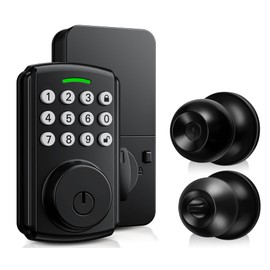 WiFi Keyless Entry Door Lock with Handle Set, Front Door Lock Set, Door Knob with Lock, Same Key Design