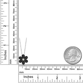 Gem Stone King 925 Silver and 10K Yellow Gold Onyx and Diamond Pendant Necklace For Women