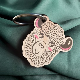 Lama Schlüsselanhänger handgemacht aus Holz, Glücksbringer, Alpaka Schlüsselanhänger, No Drama Lama, Glücksbringer für BFF, Lama Geschenk, Alpaka Geschenk Anhänger
