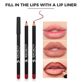 Juego de 12 delineador de labios, delineador labios de Larga Duración y Resistente al Agua, lip liner para Definir los Labios y Maquillaje Diario