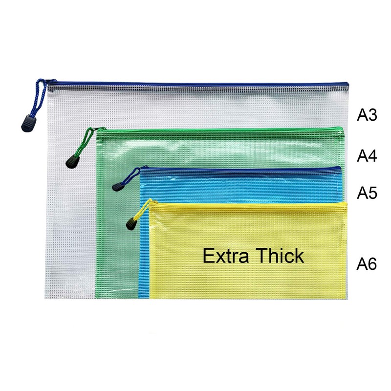 A4 Zip Wallets Plastic Zip Wallets 5Pcs A4 Zip Folders
