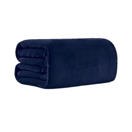 Bear & Panda Flannel Fleece Throw Blanket G Large Travel Sofa Bed Blanket Super Soft Fluffy Warm Thick Throws Microfibre Blankeyrey (Navy, 152 x 203 cm)