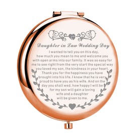 UJIMS Daughter in Law On Your Wedding Day Compact Mirror Marriage Gift for Bride Wedding Gift from Mother in Law (DaughterinLawWeddingMirror)