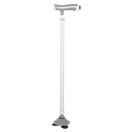Elderly Walking Cane Anti Slip Adjustable Height Hand Walking Stick with LED Light(Round Base )
