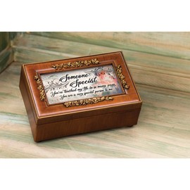 Cottage Garden Someone Special Touched My Life Champagne Rosette Petite Music Box Plays Wonderful World