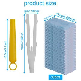 BOXOB 30 Count Fluffy Duster Refills, Reusable Microfiber Heavy Duty 360 Dust Magnet Refills with Handle Replacement Parts for Pledge Flash Cleaning (Blue)