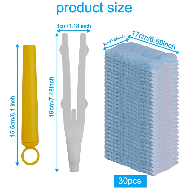 BOXOB 30 Count Fluffy Duster Refills, Reusable Microfiber Heavy Duty