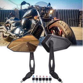 JMTBNO 8mm 10mm Motorcycle Rear View Side Mirror Compatible With Touring Street Bike Cruiser ATV Scooter Bike