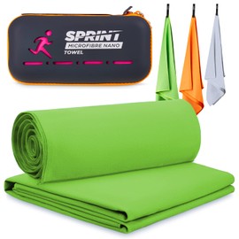 Microfibre Sports Towel, Gym Towel,Travel Towel, Swimming Towel, Beach Towel, Absorbent, Ultra Compact, Fast Drying, Great for Gym, Camping, Hiking, Beach and Swimming (Medium, Green 100x50cm)