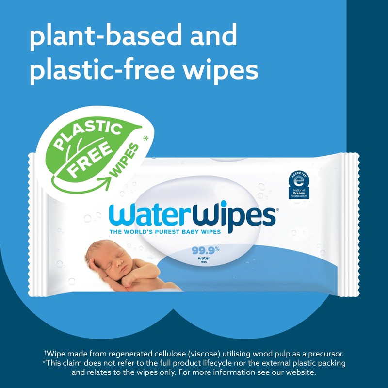 WaterWipes WaterWipes Plastic-Free Original Baby Wipes, 99.9% Water Based Wipes,