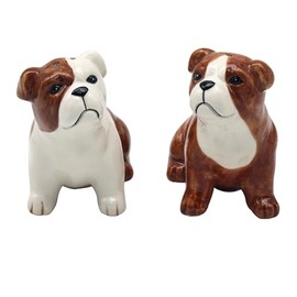 Lesser & Pavey Salt & Pepper Set for All Types of Kitchen | Ceramic Salt & Pepper Shaker Set | British Designed Lovely Salt & Pepper Pots | Salt Shaker & Pepper Shaker Suitable for Home (Bulldog)
