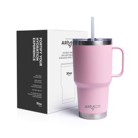 Product Armor 30oz Stainless Steel Tumbler with Handle (Blossom Pink)