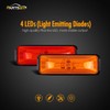 Partsam 4x Waterproof Amber/Red 4LED Side Marker Light for Trailer