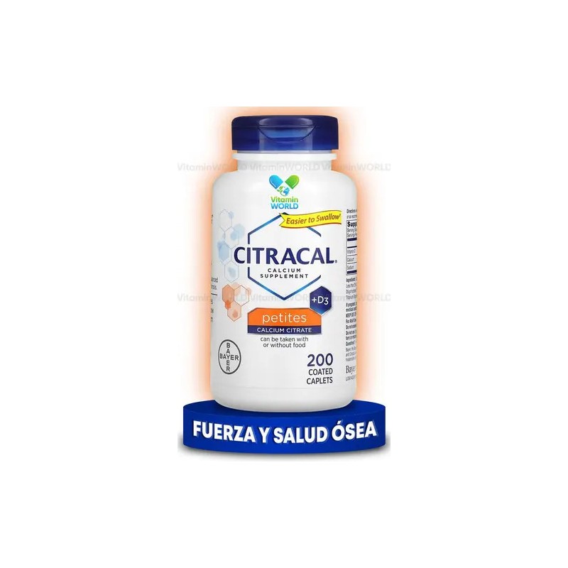 Bayer Citracal Calcio Vitamina D3 Sodio 200 Cápsulas Sabor Sin