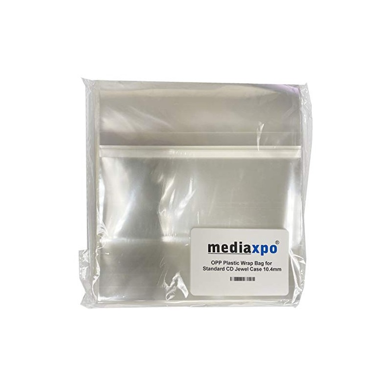 Mediaxpo 300 OPP Plastic Wrap Bag for Standard CD Jewel