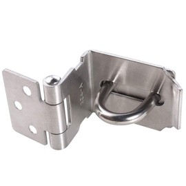 BuxiuGK 90 Degree Security Hasp Lock Device 4 Inch for Padlock with Screws, SUS 304 Stainless Steel, Silver