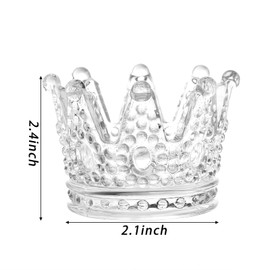 SOUJOY 18 Pack Tealight Candle Holder, Glass Crown Candle Holder, Crystal Votive Candle Stand for Dining Table Centerpiece Home Decor Wedding Part