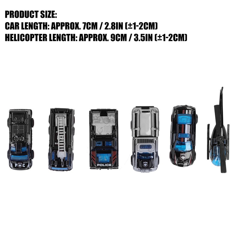 6pcs Children Alloy Car Model Kid Cute Simulated Car Helicopter