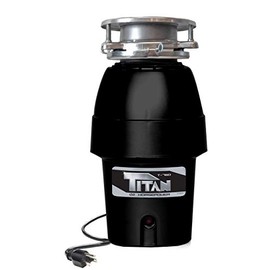 TITAN 10-US-TN-760-3B Garbage Disposal, 1/2 HP - Mid Duty, Black with Stainless Steel Flange