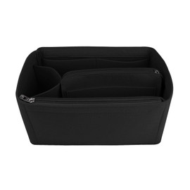 NOTAG Bag Organiser Felt Bag Organiser Insert Handbag Multi Pocket Tote Organiser Bag (Black, Medium)