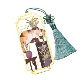 Cat Bookmark, Metal Cat Bookmark, Cute, Metal Cat Bookmark for Readers, Gift for Women, Chinese Style Metal Cat Bookmark, for Readers, Writers, Students