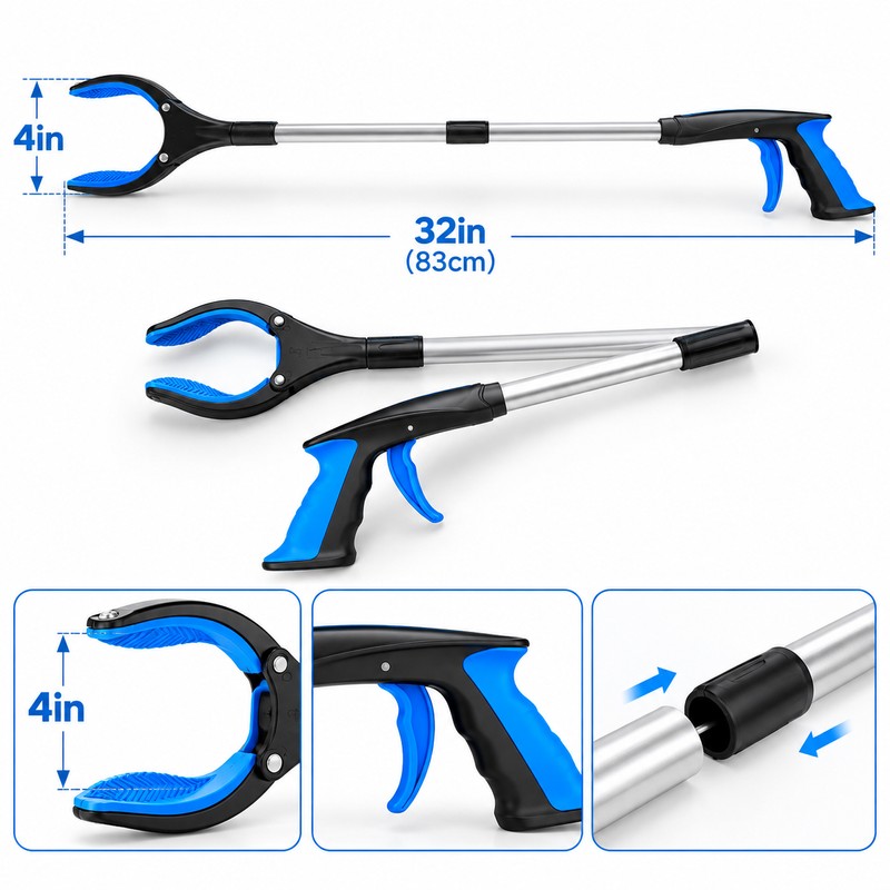 Reacher Grabber Tool for Everyday Pickup – 32-Inch Long Reach