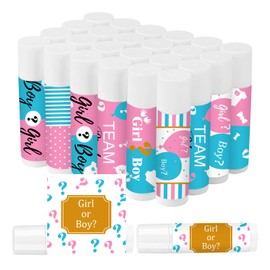 Piuaeue 50 Pcs Baby Shower Lip Balm Gift Bulk, Boy or Girl Lip Balm for Guests, Babies Gender Reveal Lip Care, Moisturizing and Nourishing Lip Care for Baby Shower Supplies