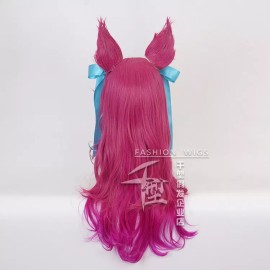 C&Q Peluca De Cosplay Lol Spirit Blossom Ahri Con Oreja Y Tocado