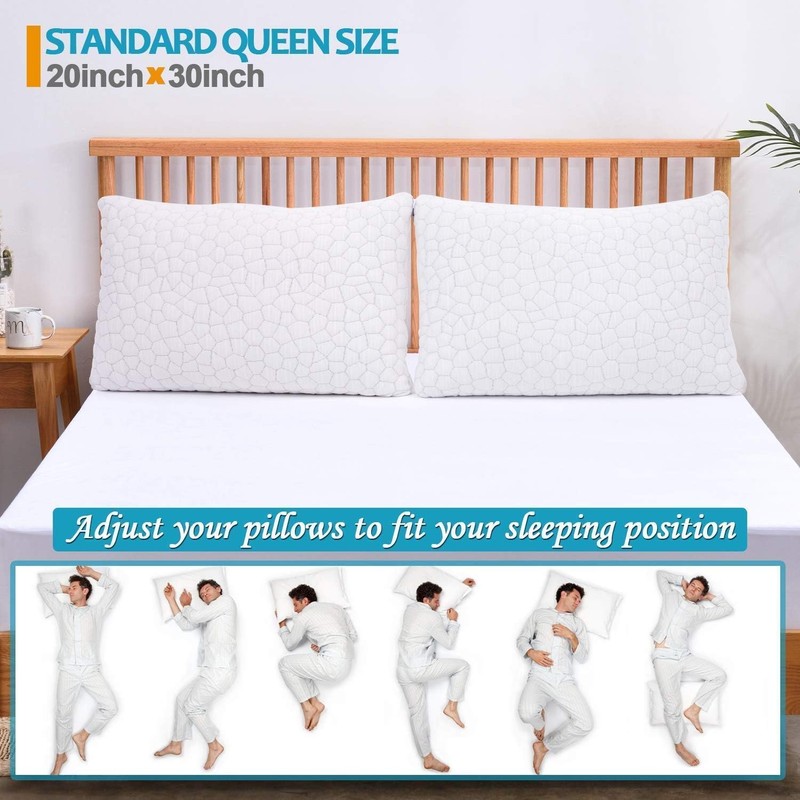 2 Pack Cooling Bamboo Pillowcase with Zipper – Soft Thick