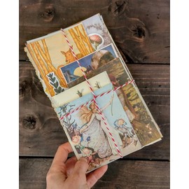 Fairies of the forest Ephemera pen pal kit - vintage papers - junk journal - travellers notebook