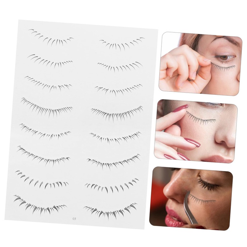OHPHCALL 10 Pack Fake Eyelash Stickers Lower Lash for Women