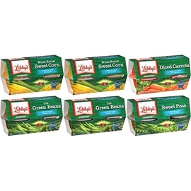 Libby's Microwavable Cups 4-4oz Cups (Pack of 6) Choose Vegetable Type Below (Sampler Pack)