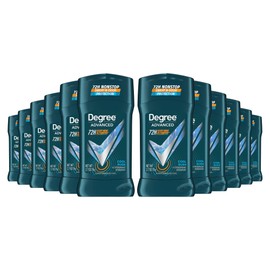 Degree Men Antiperspirant Deodorant Cool Rush 12 Count 72-Hour Sweat and Odor Protection Antiperspirant For Men With Body Heat Activated Technology 2.7 oz