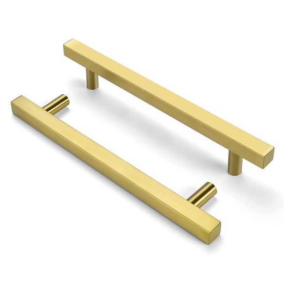 15 piece furniture handles, stainless steel square tube, gold door