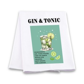 Gin And Tonic Lover Gift Cocktail Kitchen Towel Cocktail Recipe Dishes Towel Bachelorette Party Gift Cocktail Lover Gift (Gin And Tonic Towel)