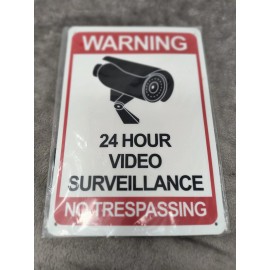 Smart Home Warning Sign No Trespassing 24Hr Video Surveillance UV Protected Set of 3