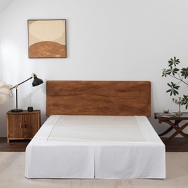 King Bed Skirt, Wrap Around Bed Skirt with Pleated Corner, 14 Inch Drop Pleated Bedskirts, Anti-Slip, Microfiber, White, 14'' King