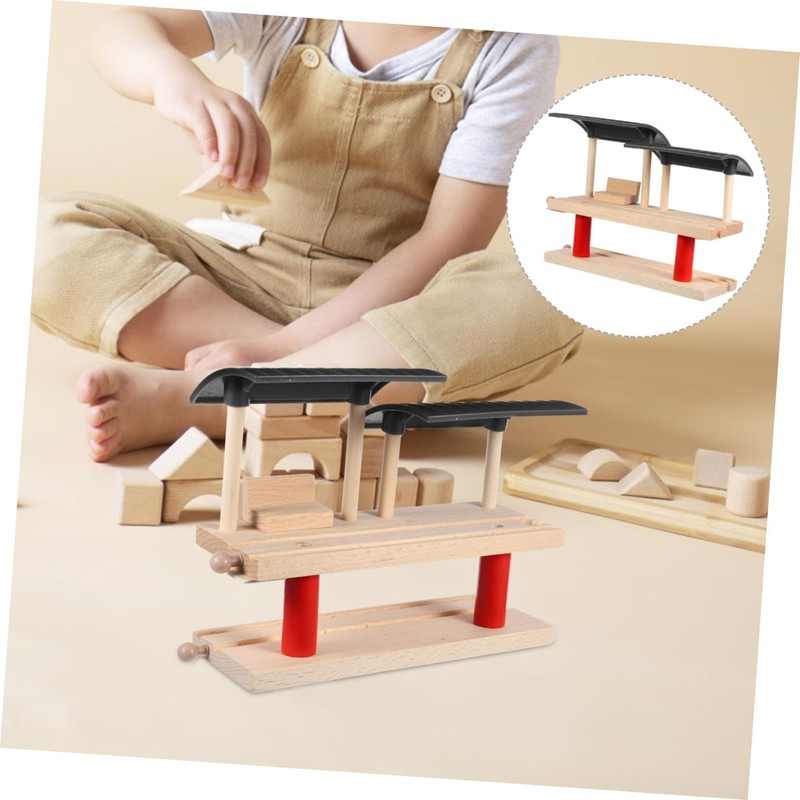 BESPORTBLE 1 Set Wooden Train Station Platform Accessory for DIY