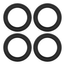 eMagTech 4pcs 4 Inch Audio Speaker Rubber Edge Speaker Cabinet Rubber Repair Kit Foam Edge Surround Ring Replacement Compatible with JBL Compatible with Swan Speakers Black