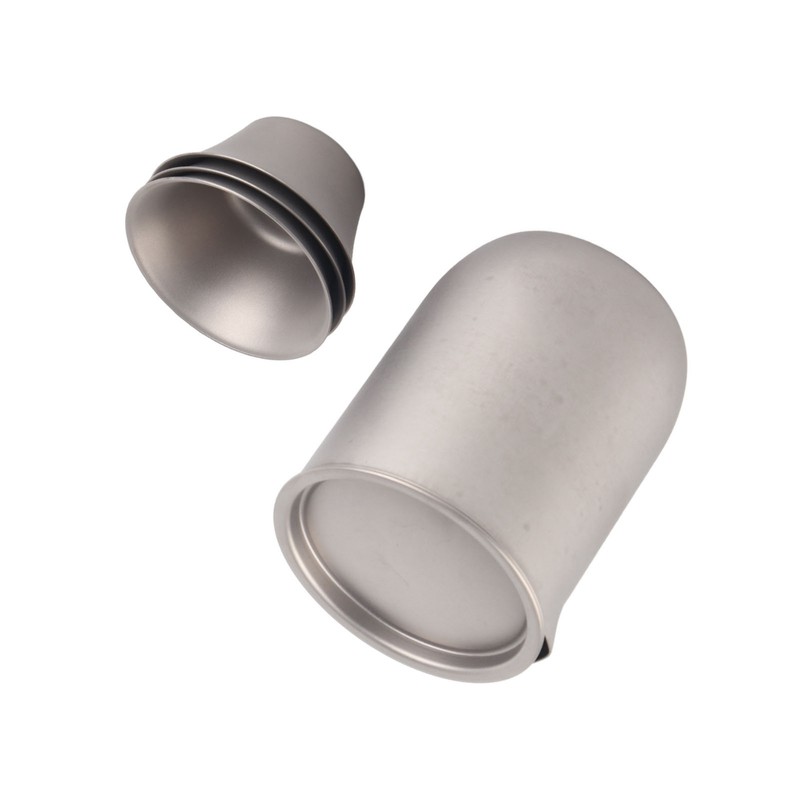 Titanium Double Walled Tea Cups with Removable Filter Cover Cap