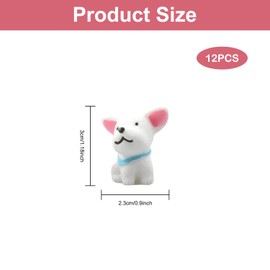 Gaomumu 12PCS Mini Cute Puppy Figurines, Resin Cartoon Dog Ornaments, Miniature Mixed Styles Dogs Decor Accessories for Desktop, Home Office