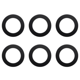 Briny River 6Pcs Rubber Gasket Tub Drain Overflow Gasket 65.5x44.4x2mm for Bathtub Overflow Gasket Black