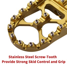 Foot Pegs CNC Wide footpeg MX Bobber & Chopper Style Compatible with harley Dyna Sportster Fatboy Iron 883, Motorcycle Footpegs Gold