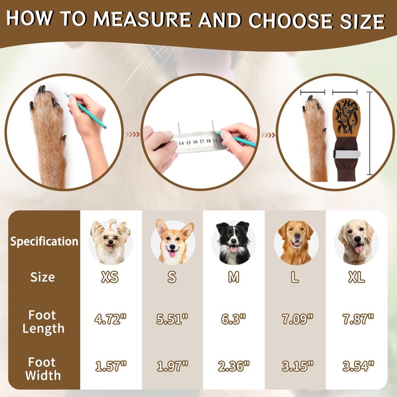 FANGCCC 2 Pairs Dog Socks Stop Licking Paws Anti-Slip Dog